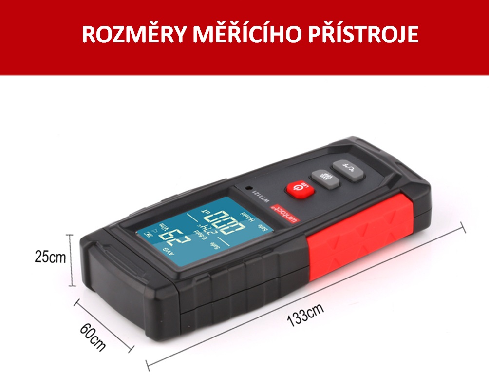 ROZMĚRY měřiče elektrosmogu W3121